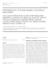 Future Models for Drug Discovery. Highlights from the Society For