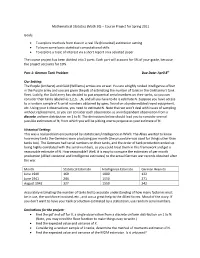 Mathematical Statistics (Math 30) – Course Project for Spring 2011