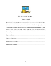 MIDLANDS STATE UNIVERSITY APPROVAL FORM The