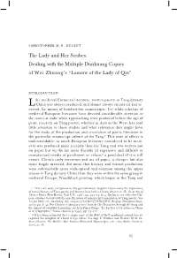 The Lady and Her Scribes: Dealing with the Multiple Dunhuang Copies of Wei Zhuang's “Lament of the Lady of Qin”