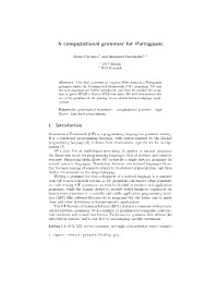 A Computational Grammar for Portuguese