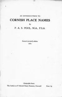 An Introduction to Cornish Place Names