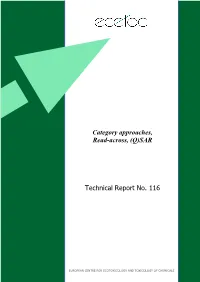 Category Approaches, Read-Across, (Q)SAR Technical Report No