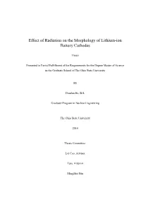 Effect of Radiation on the Morphology of Lithium-Ion Battery Cathodes