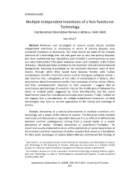 Multiple Independent Inventions of a Non‐Functional Technology Combinatorial Descriptive Names in Botany, 1640‐1830