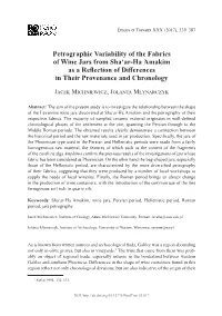 Petrographic Variability of the Fabrics of Wine Jars from Sha'ar-Ha