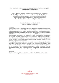 The Attitude and Performance of the Cadets of Maritime Institution During Ship Board Training: an Assessment