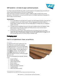 VNP Guideline LCA Data for Paper and Board in the Netherlands