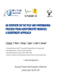 An Overview on the Pulp and Papermaking Process from Agroforestry Residues: a Biorefinery Approach