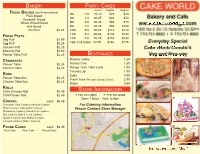 Cake World Handout Menu.Indd