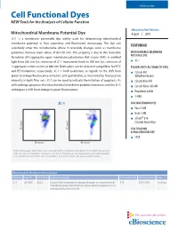Cell Functional Dyes Cell Functional Dyes NEW Tools for the Analysis of Cellular Function