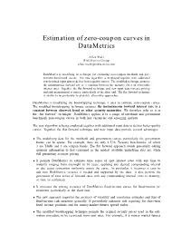 Estimation of Zero-Coupon Curves in Datametrics
