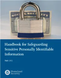 Handbook for Safeguarding Sensitive Personally Identifiable Information