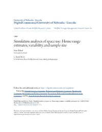 Home Range Estimates, Variability, and Sample Size Marc Bekoff University of Colorado