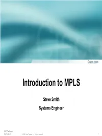 Introduction to MPLS