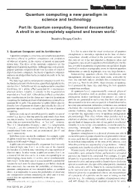 Quantum Computing a New Paradigm in Science and Technology