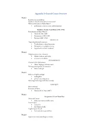 Appendix 2: General Course Overview