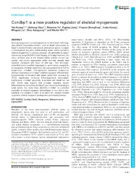 Ccndbp1 Is a New Positive Regulator of Skeletal Myogenesis