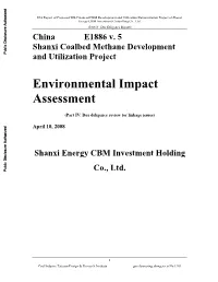 China E1886 V. 5 Shanxi Coalbed Methane Development Public Disclosure Authorized and Utilization Project