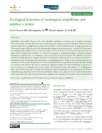 Ecological Functions of Neotropical Amphibians and Reptiles: a Review