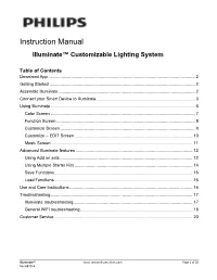 Instruction Manual Illuminate™ Customizable Lighting System