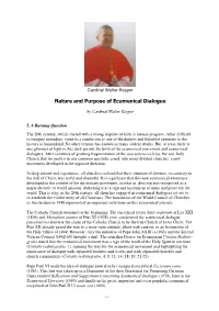 Nature and Purpose of Ecumenical Dialogue