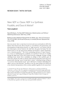 New NDP Vs. Classic NDP: Is a Synthesis Possible, and Does It Matter? Tom Langford