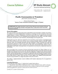 Pacific Communities in Transition – Syllabus