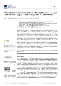 Substantiation of Improvements for the Bearing Structure of an Open Car to Provide a Higher Security During Rail/Sea Transportation