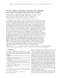 Constraints on Formation and Composition from Analysis of Geological Setting and Spectral Reﬂectance David T