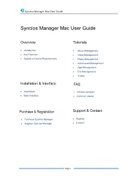 Syncios Manager Mac User Guide
