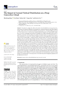 The Impact of Aerosol Vertical Distribution on a Deep Convective Cloud