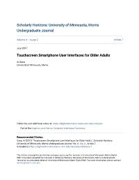 Touchscreen Smartphone User Interfaces for Older Adults