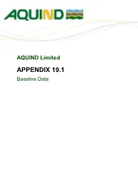 APPENDIX 19.1 Baseline Data
