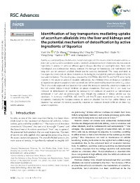 Identification of Key Transporters Mediating Uptake of Aconitum