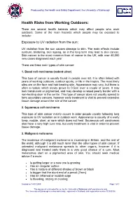 Notes to General Risk Assessment Form RA1