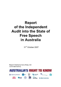 Report of the Independent Audit Into the State of Free Speech in Australia