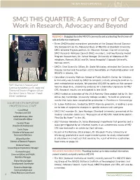 SMCI THIS QUARTER: a Summary of Our Work in Research, Advocacy and Beyond