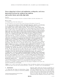 Stress Triggering in Thrust and Subduction Earthquakes and Stress