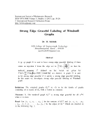Strong Edge Graceful Labeling of Windmill Graphs ∑