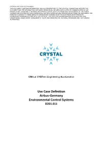 TEMPLATE CRYSTAL DELIVERABLE Use Case Descriptions