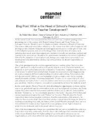 What Is the Head of School's Responsibility