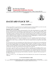 Backyard Flock Tip
