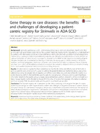 Centric Registry for Strimvelis in ADA-SCID