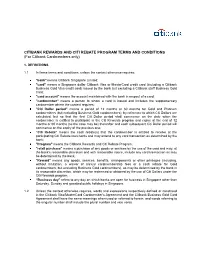 CITIBANK REWARDS and CITI REBATE PROGRAM TERMS and CONDITIONS (For Citibank Cardmembers Only)