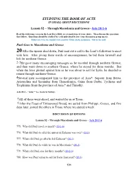 Studying the Book of Acts in Small Group Discussions