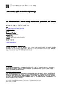 The Platformization of Chinese Society: Infrastructure, Governance, and Practice De Kloet, J.; Poell, T.; Zeng, G.; Chow, Y.F