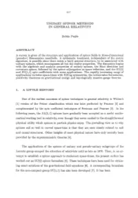 Unitary Spinor Methods in General Relativity