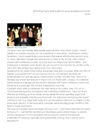 What Liking Taylor Swift Taught Me About Deviating from Societal Norms