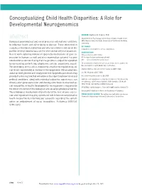 A Role for Developmental Neurogenomics Abstract